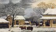 George Durrie Home to Thanksgiving oil painting on canvas